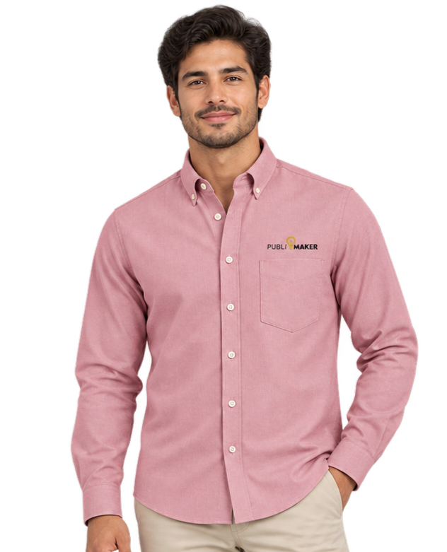 Camisa Fill a Fill Manga Larga puesta por hombre