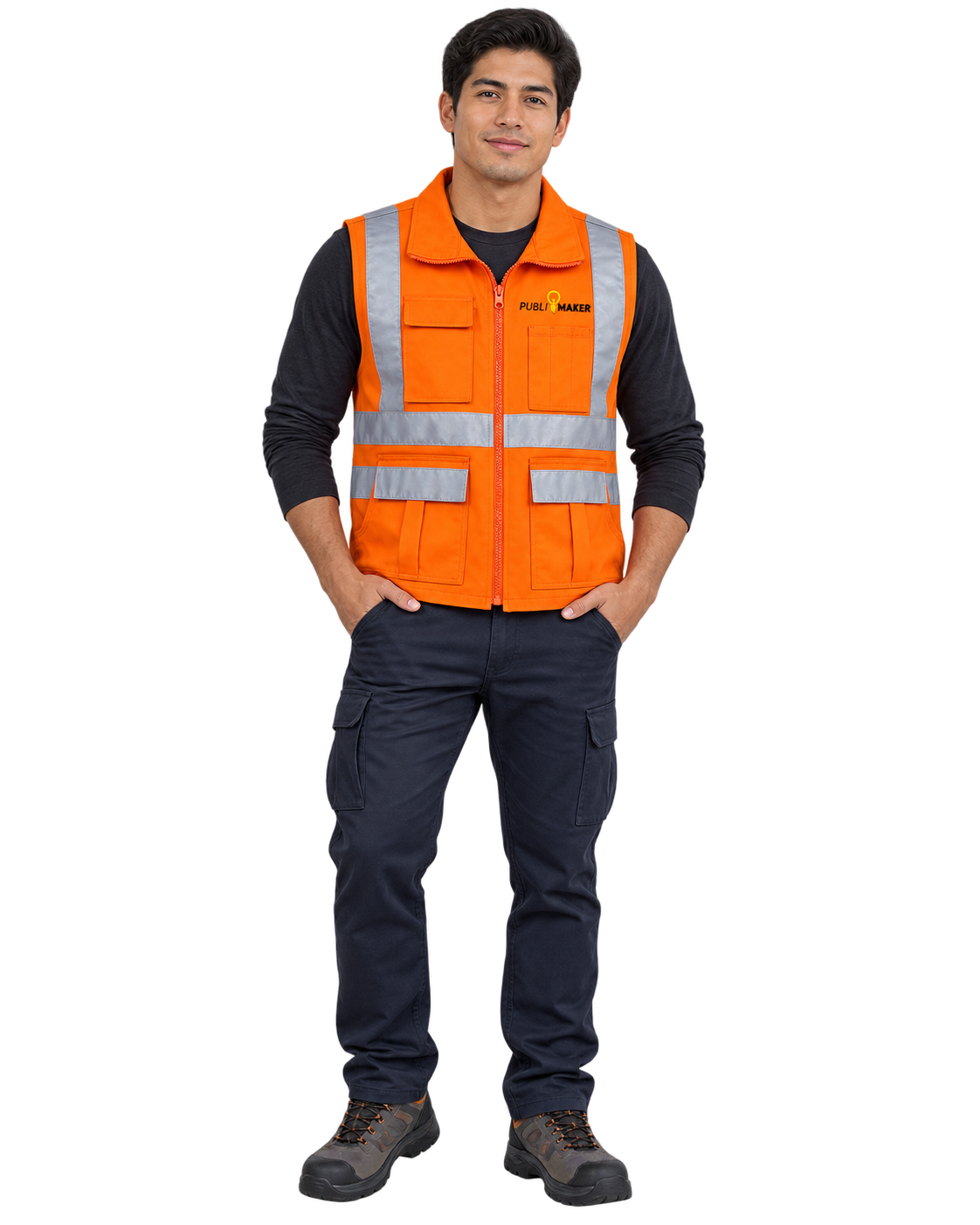 Chaleco Reflectivo puesto por hombre